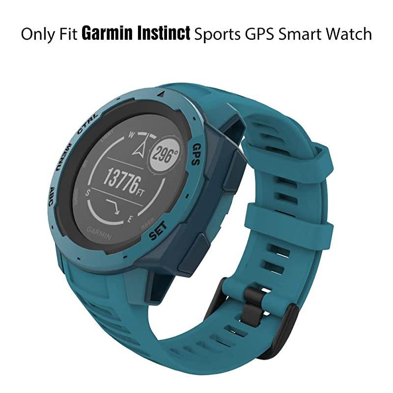 Watch Band Compatible with Garmin Instinct Sports GPS Smart Watch, Soft Silicone Adjustable Replacement Strap Fit Garmin Instinct/Instinct Tide/Instinct Tactical - Lake Blue