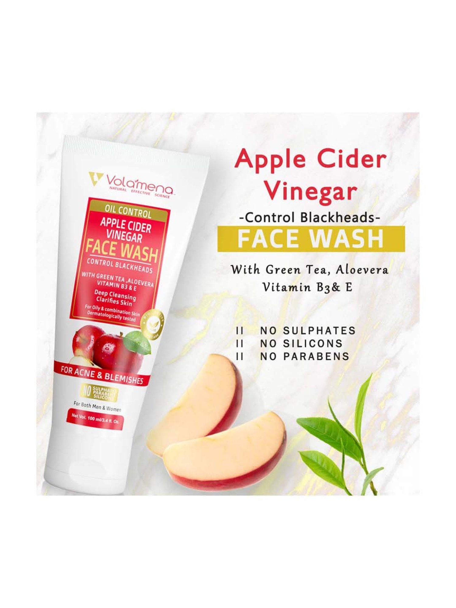 Volamena Apple Cider Vinegar Face Wash - 100 ml
