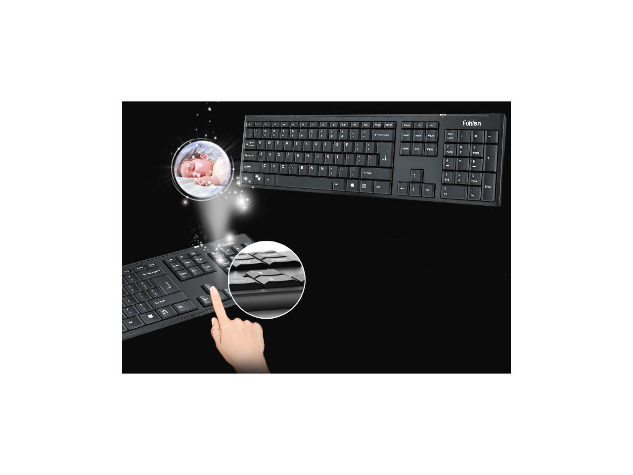 Wireless Gaming Keyboard and Mouse Combo With USB RF 2.4GHz, Mute Button Design, Super Thin Design & Water-Proof Design - White
