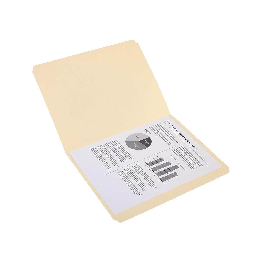 Staples 100% Recycled Manila File Folder Letter Straight Tab 100/Box TR393125