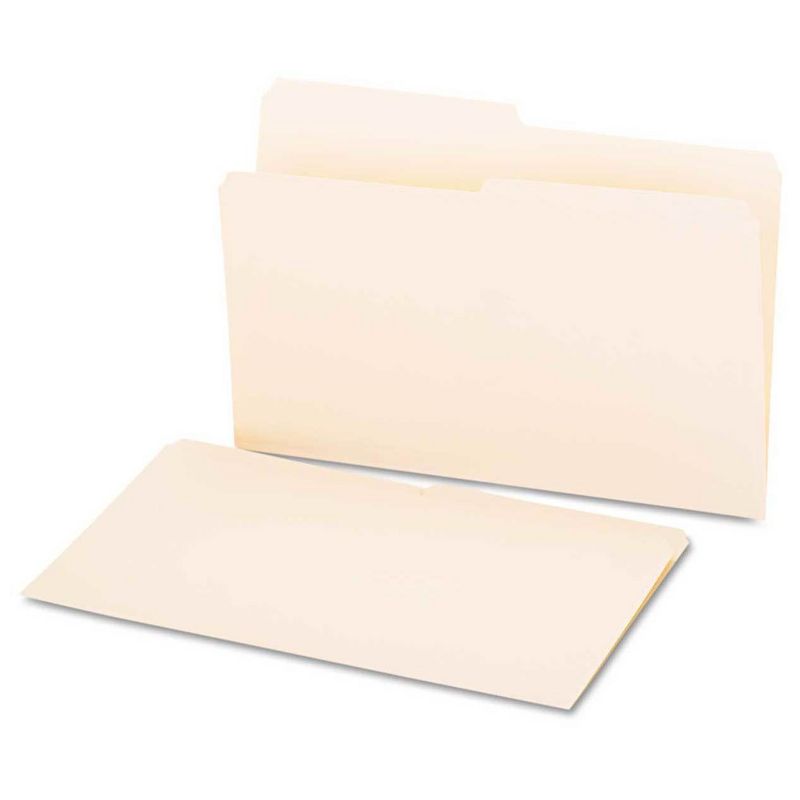 Universal File Folders 1/2 Cut, One-Ply Top Tab, Legal, 100 ct - Manila