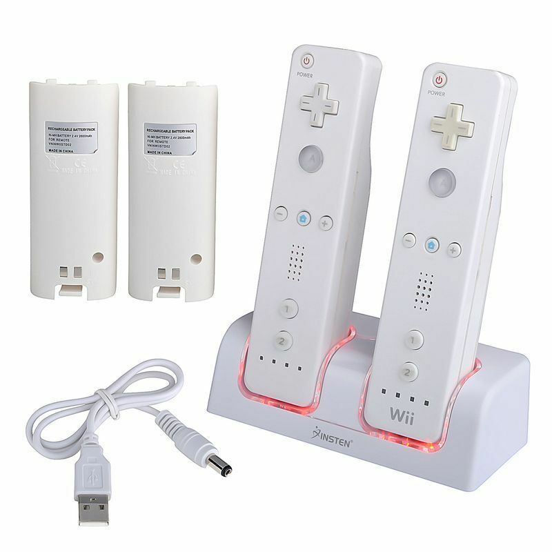 Dual Controller Charger Ston+Battery+Wireless Sensor Bar For  NIN Wii
