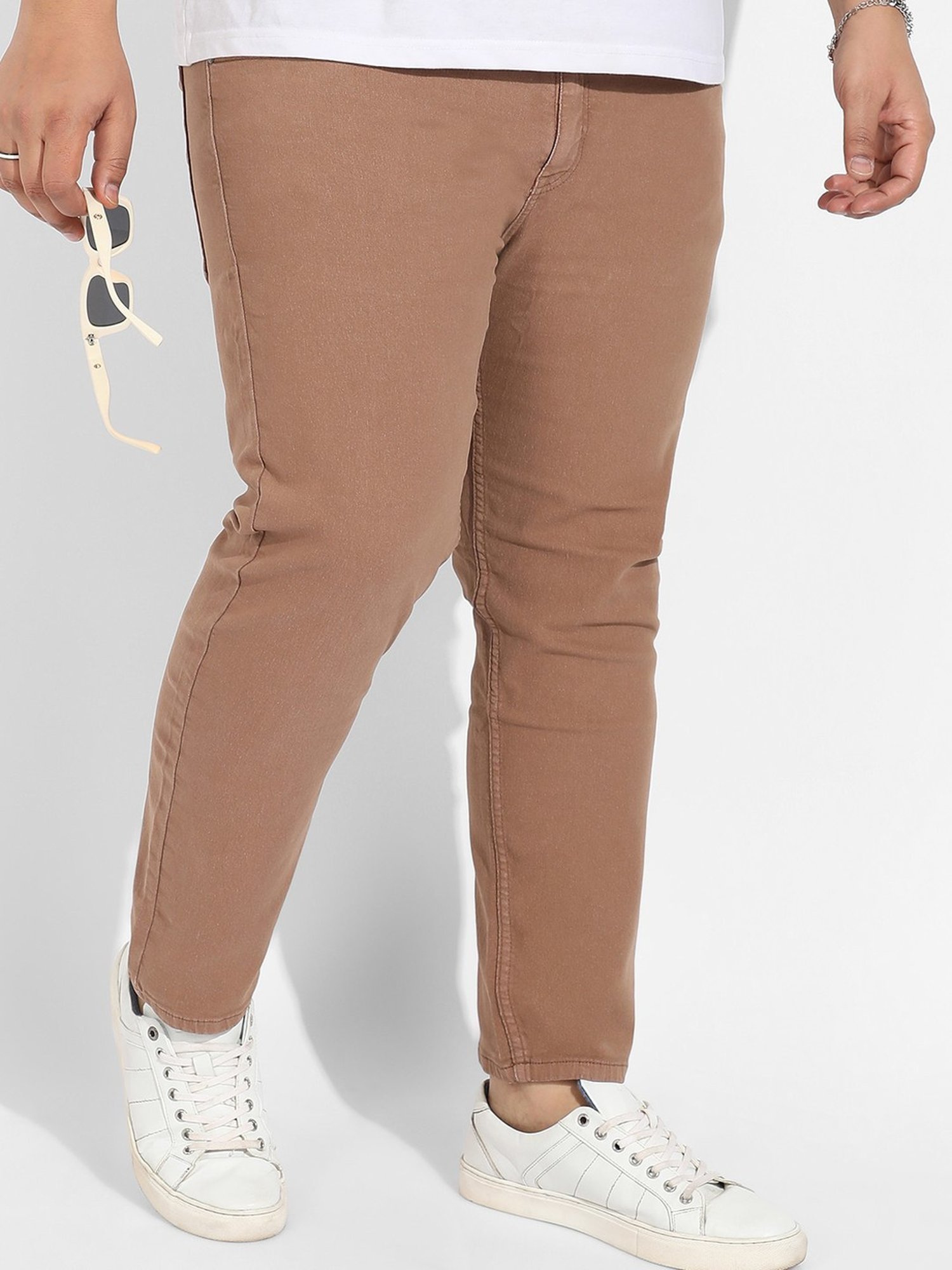 Instafab Plus Brown Regular fit Plus Size Jeans