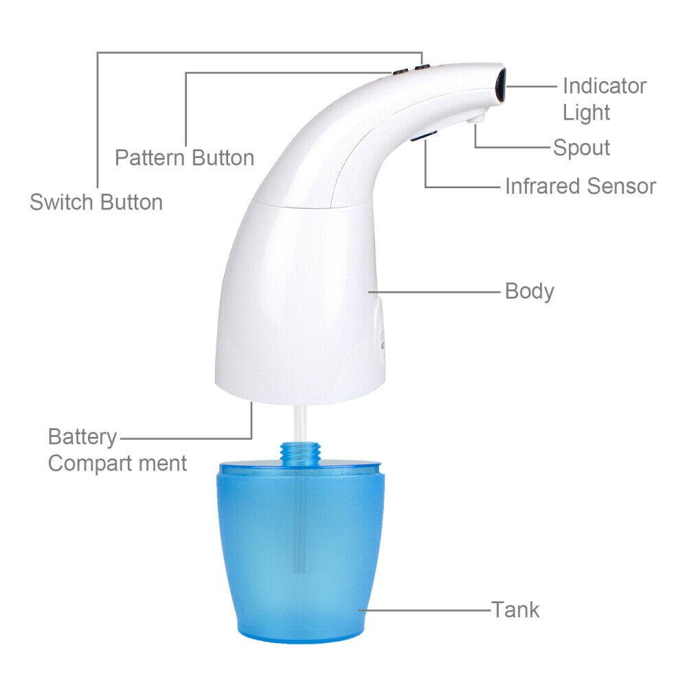 Automc Foam Soap Dispenser 350ML Kitchen Touchless Handsfree Sensor Dispenser