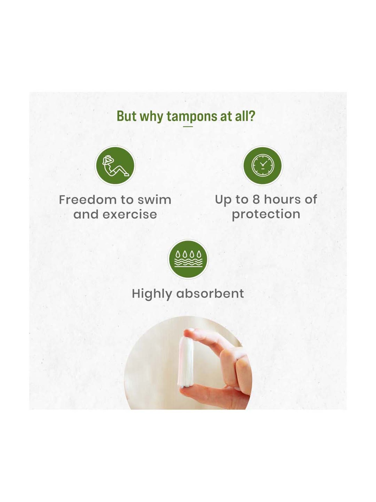 Sirona 100% Organic Cotton Tampons for Regular Flow - 18 Pcs