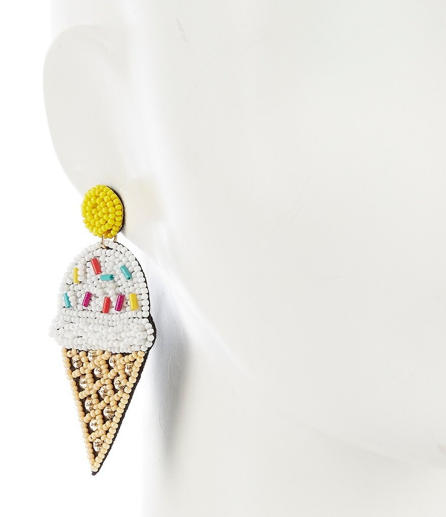 Anna & Ava Seed Bead Ice Cream Statement Earrings