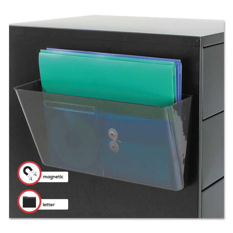deflect-o Letter Size Magnetic Wall File Pocket - Gray
