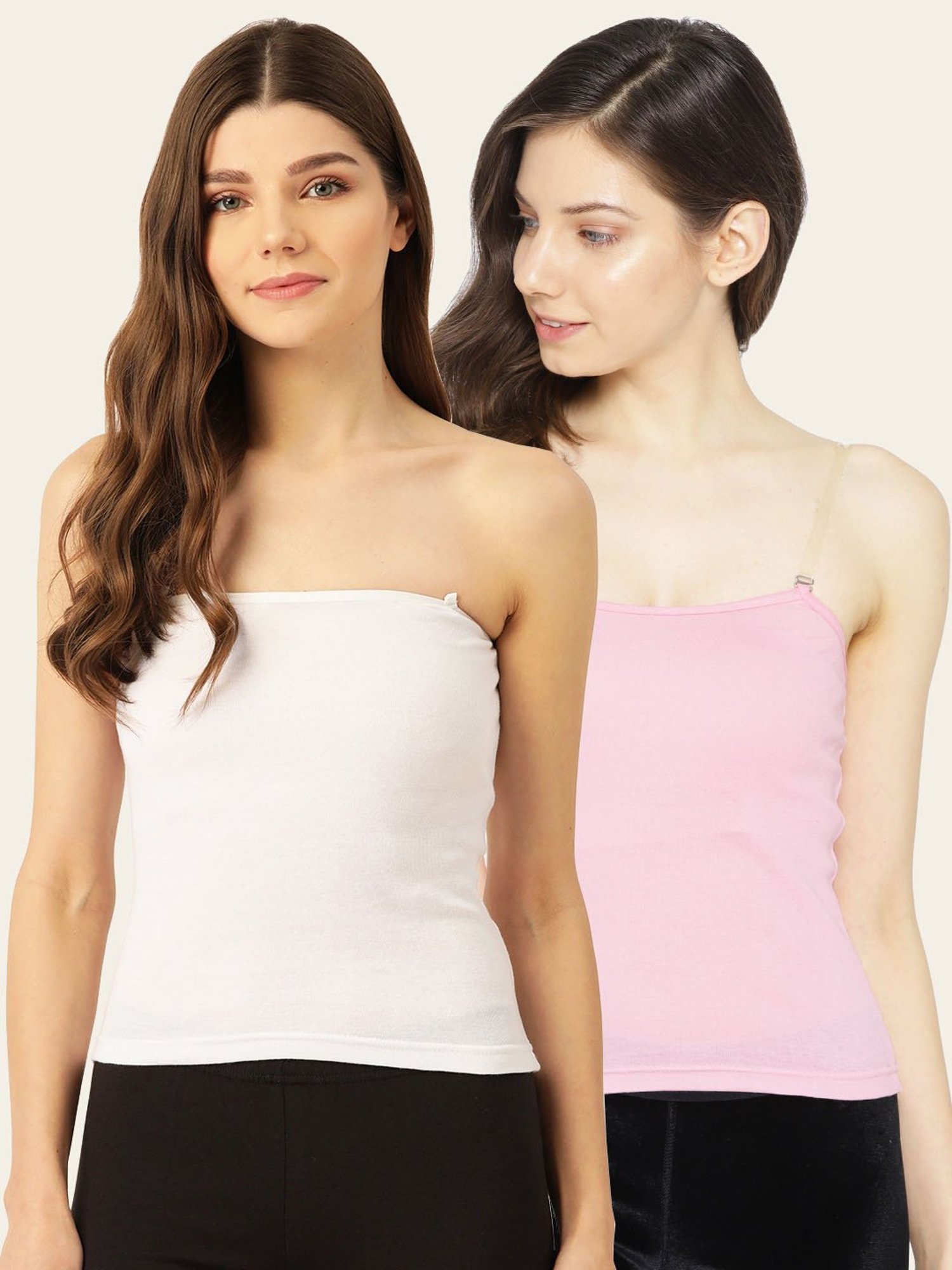 Lady Lyka Multicolor Cotton Camisole (Pack of 2)
