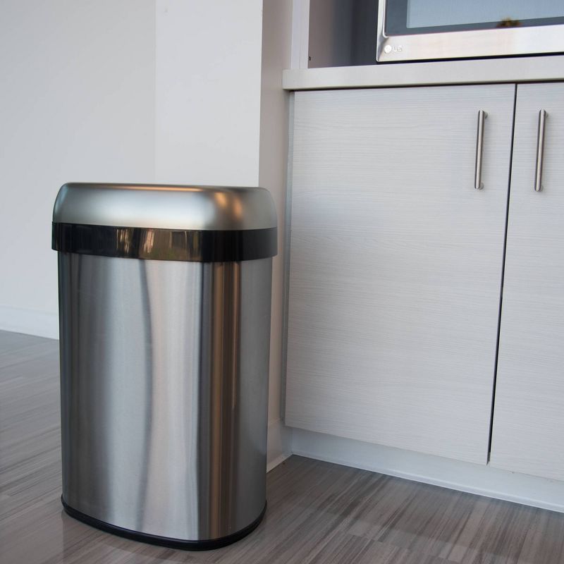 halo quality 13gal Oval Top Stainless Steel Trash Can and Recycle Bin with Dual Deodorizer