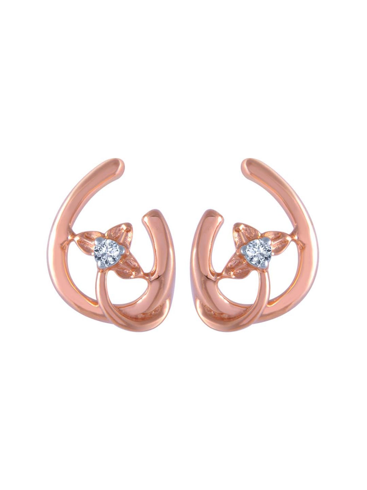 P.C. Chandra Jewellers 14 kt Gold & Diamond Earrings