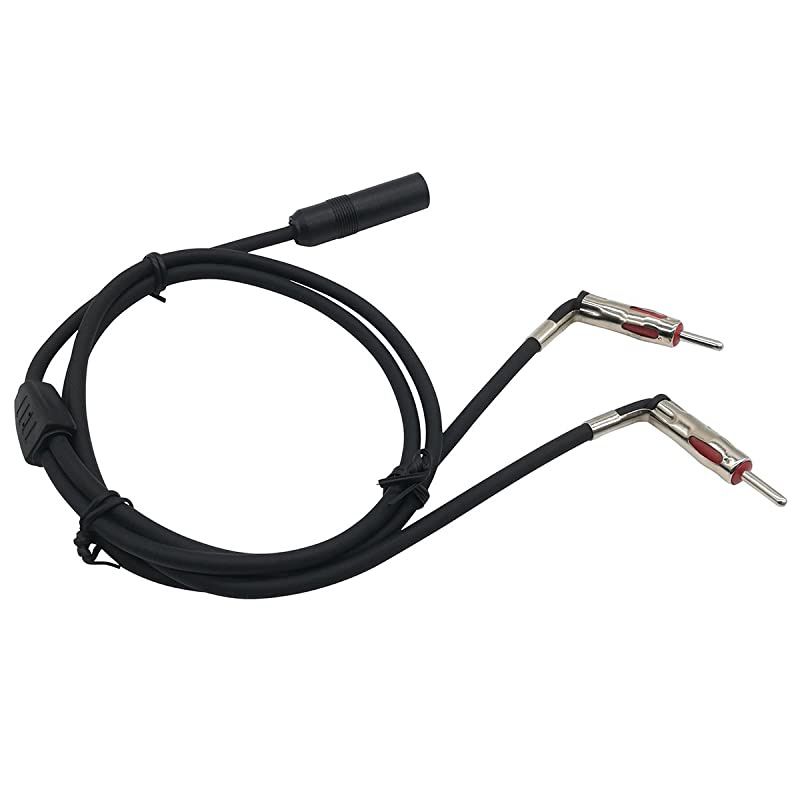 Car Antenna Splitter 1 Female to 2 Male Auto Antenna Adapter Cable Aerial Car Stereo Radio Splitter Y Shape Extension