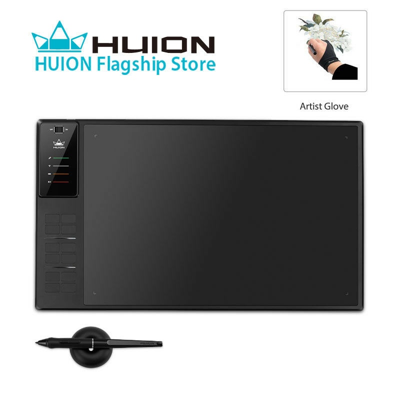 Huion WH1409 V2 Wireless Graphics Drawing Tablet Battery Frees Pen Tilt Support