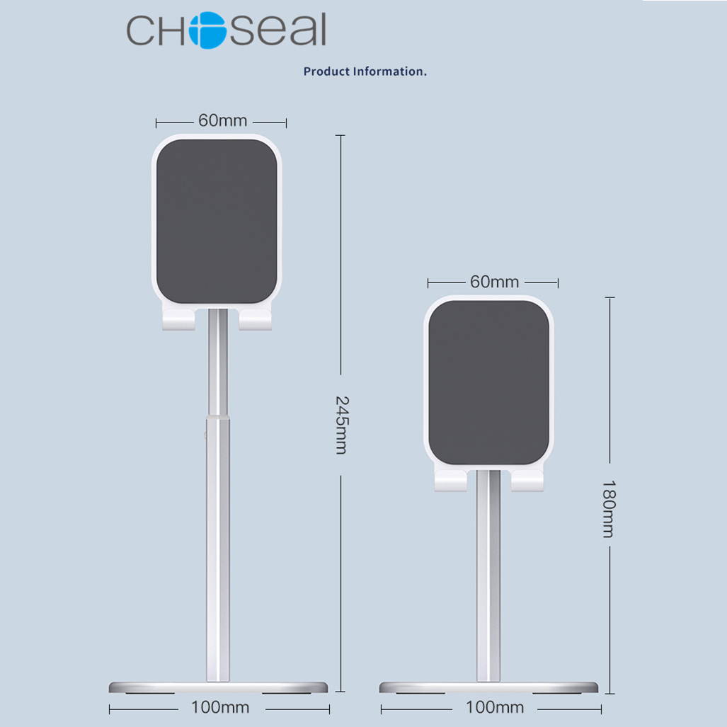 Choseal Phone Stand Angle Height Adjustable Tablet Stand on Desk, Aluminum Metal Phone Holder For IPhone 12 Pro Max 11, iPad Pro, Samsung Tablet, Huawei, Nintendo Switch