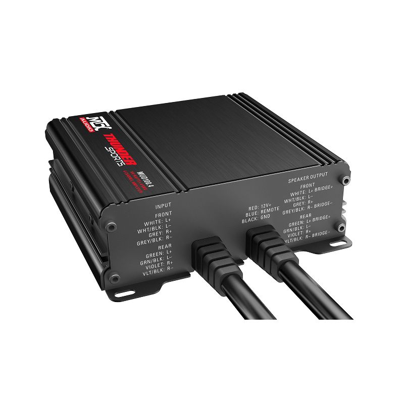 MTX MUD100.4 Mud Series 400 Watt RMS 4 Channel Class D Compact Weatherproof Outdoor Powersports ATV UTV Motorcycle Sound System Stereo Amplifier Kit