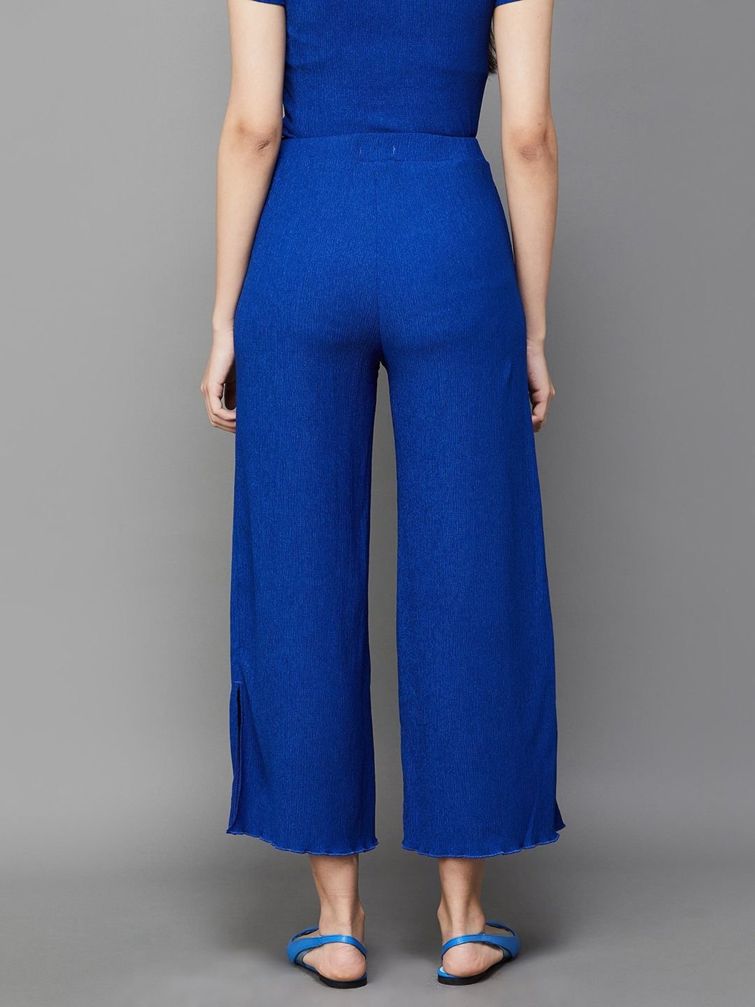 Ginger by Lifestyle Royal Blue Mid Rise Flared Pants