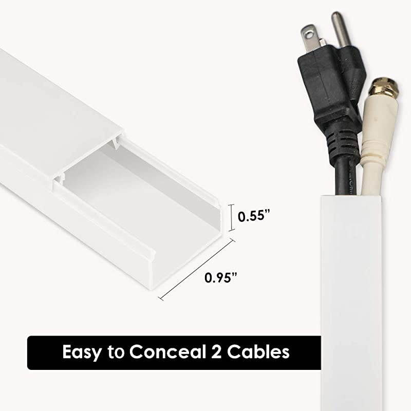 Hider Cord Cover Raceway Kit CMC01 Cable Management Channel 125in Cable Concealer for Mount TV System Paintable OnWall Runner Cord Hider 8X L157in W095in H055in White