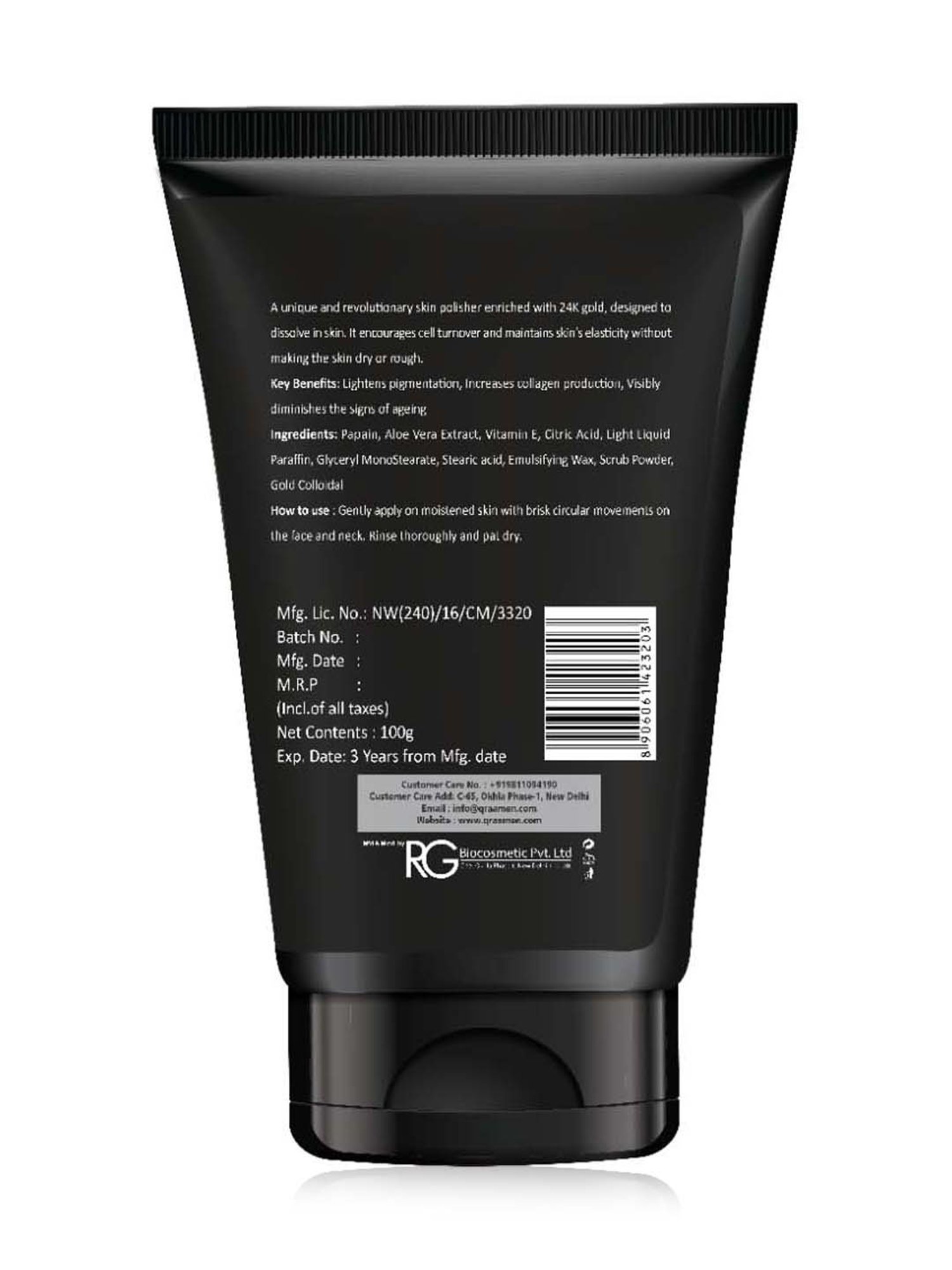 Qraa Men Ultra Radiance Gold Scrub - 100 gm