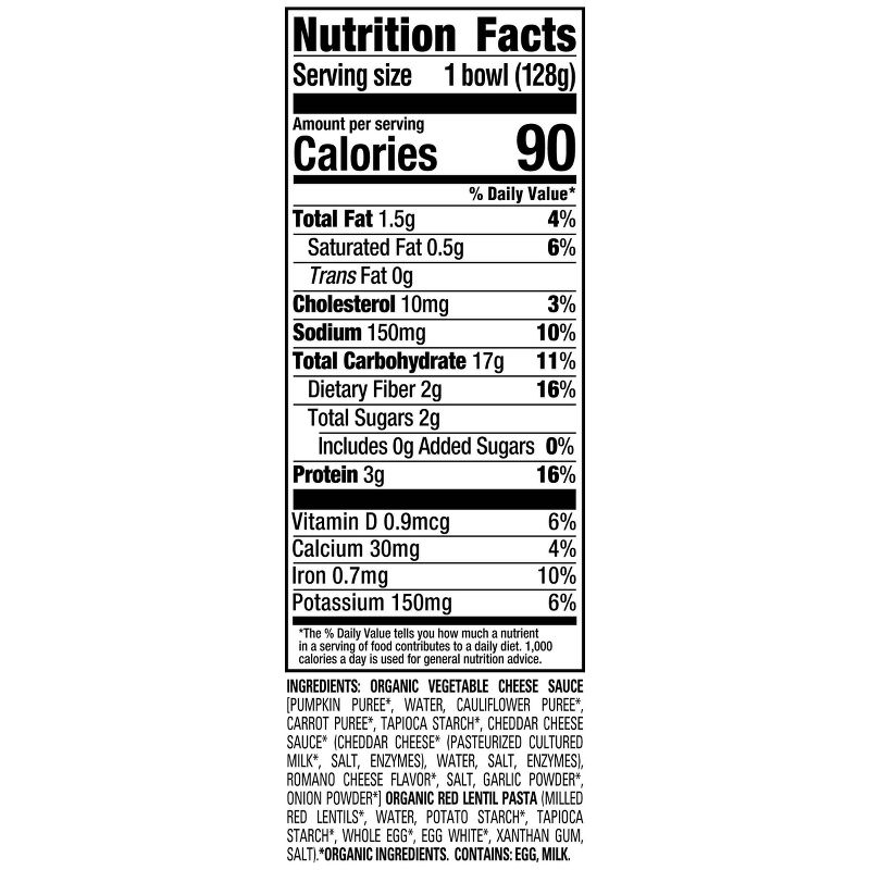 HappyTot Toddler Mac & Cheese with Organic Lentil Pasta and Veggie Sause Bowl  - 4.5oz