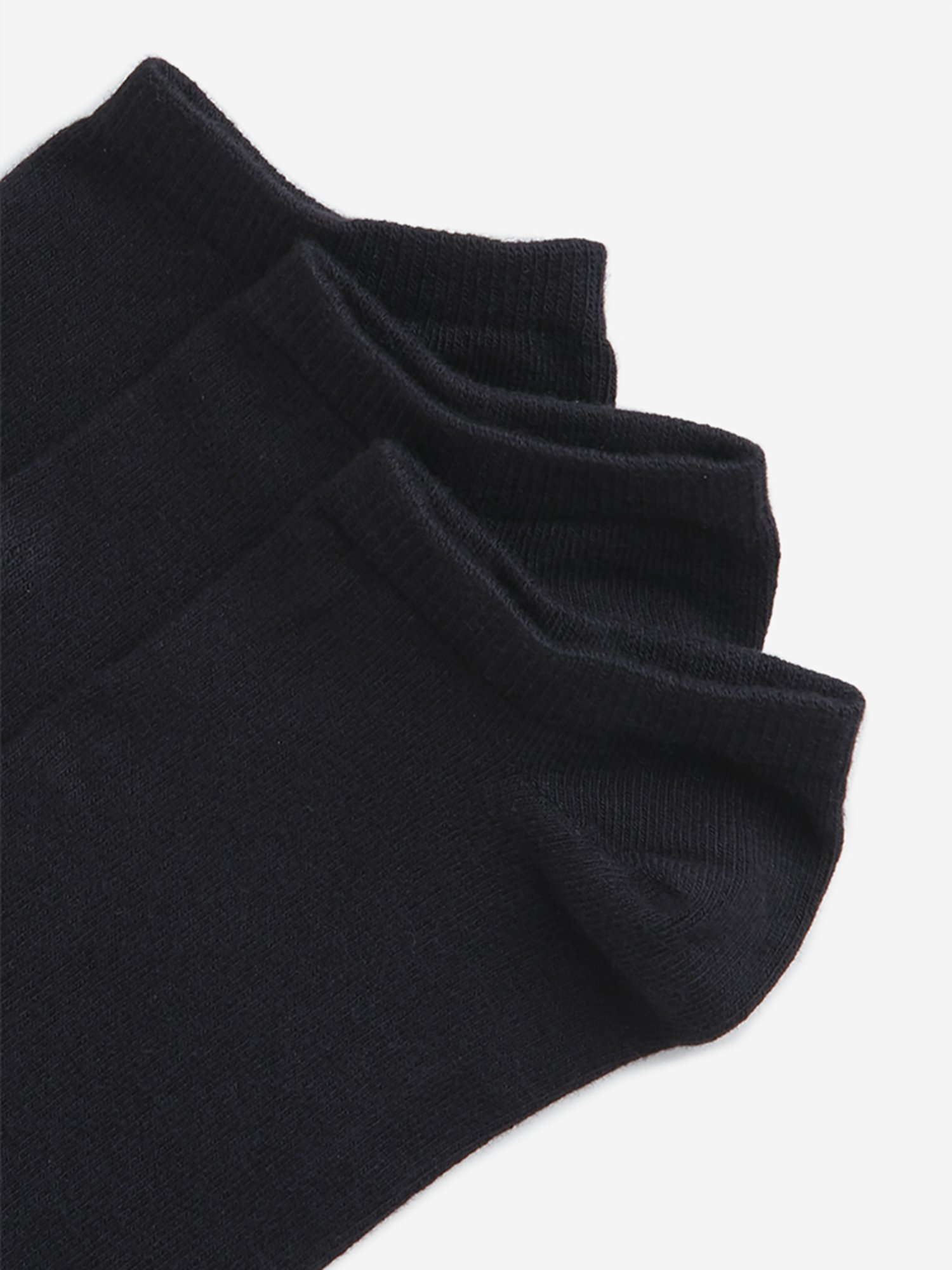 WES Lounge by Westside Black Ankle Length Cotton Blend Socks- Pack of 3