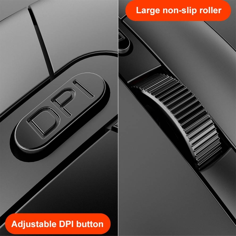 Gaming Mouse Wired, Gaming Mice, 4 Buttons, 1600DPI Adjustable, 7 Colors LED Backlight Light, Comfortable Grip Ergonomic Optical PC Computer Gaming Mice (Black)