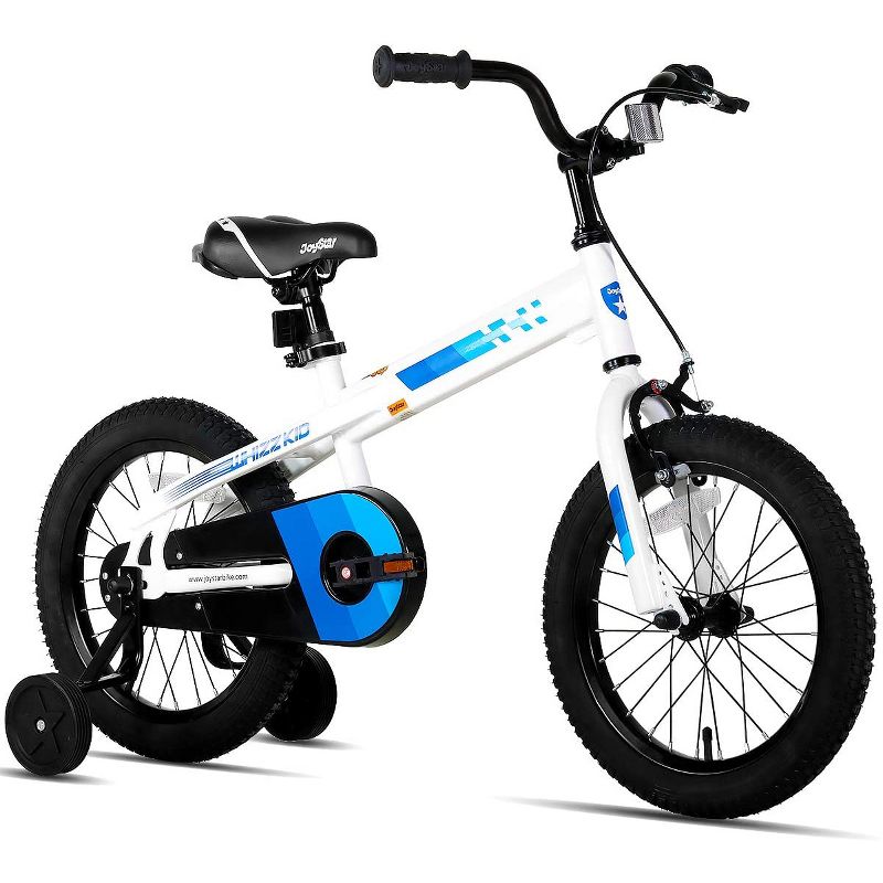JOYSTAR 039 Whizz Series 16-Inch Ride On Bicycle Kid's Sport BMX Bike with Training Wheels for Children Ages 4 to 7 Years Old, White