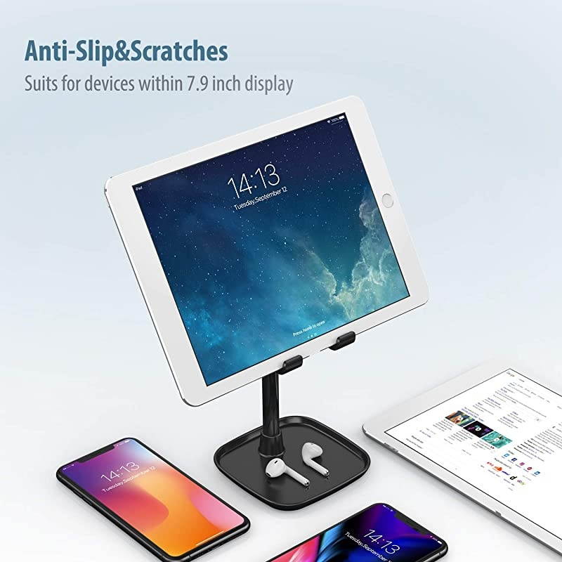 Cell Phone Stand,  Angle Height Adjustable Cell Phone Stand for Desk, Thick Case Friendly Phone Holder Stand for Desk, Compatible with All Mobile Phone (Pink)