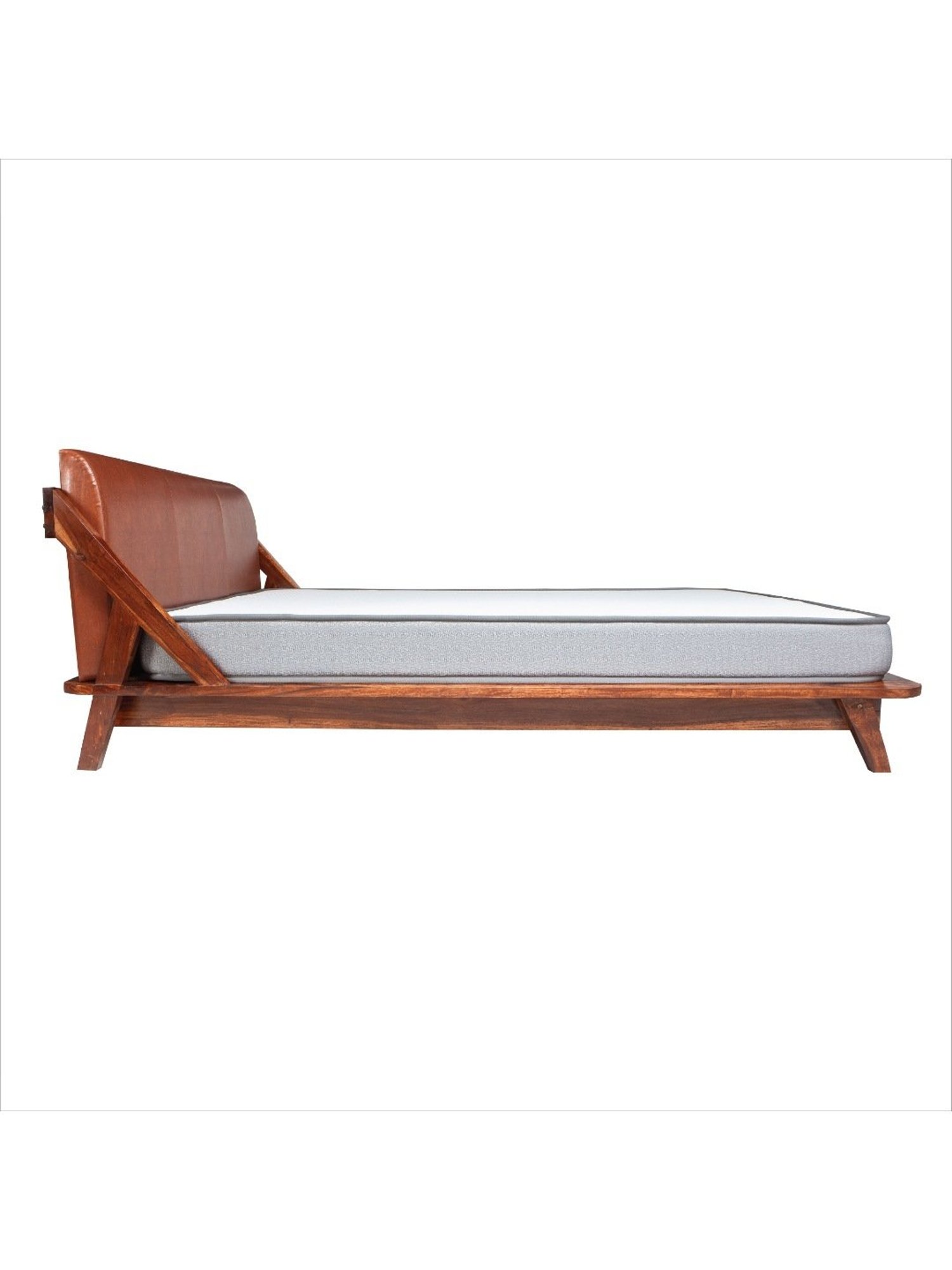Duroflex Plush Brown Sheesham Wood King Bed in Honey Finish
