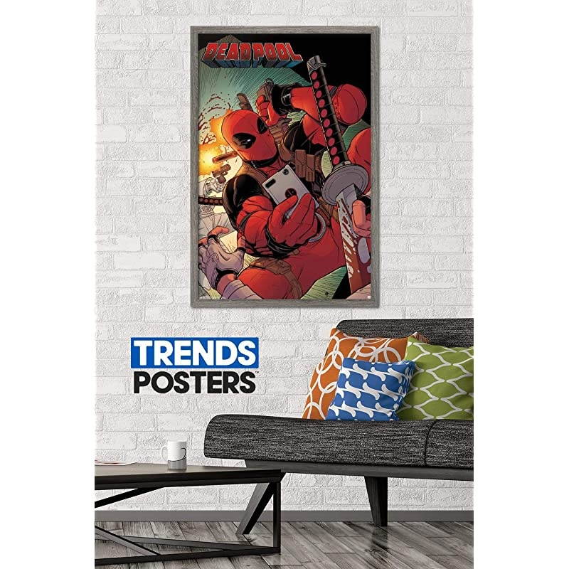 Marvel Comics - Deadpool - Selfie Wall Poster, 22.375" x 34", Barnwood Framed Version