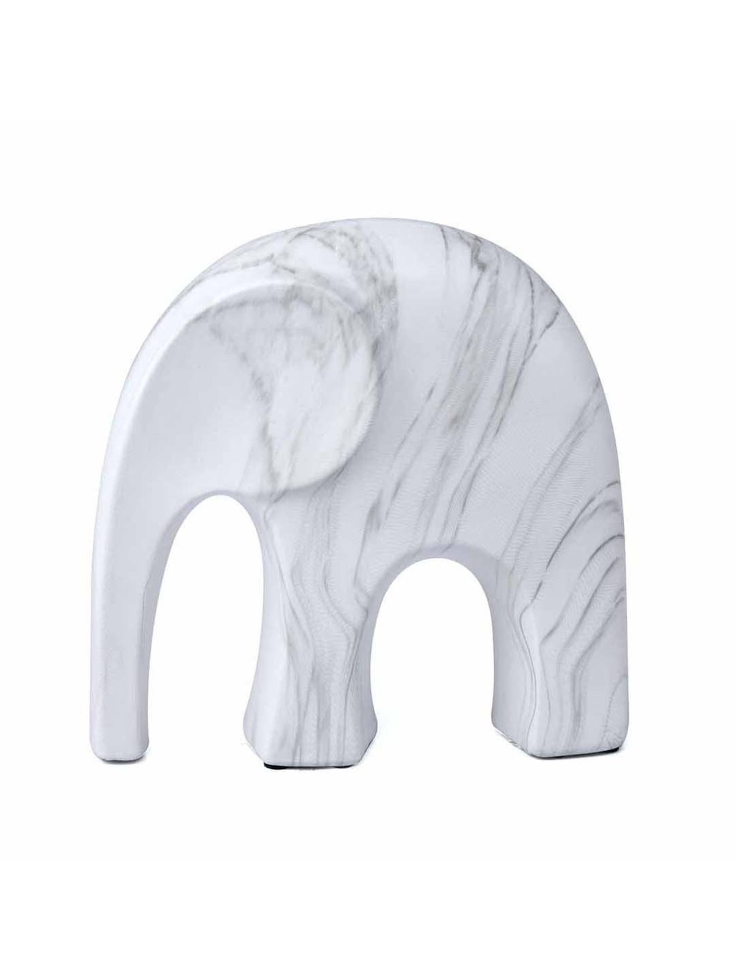 @Home White Ceramic Elephant Showpiece