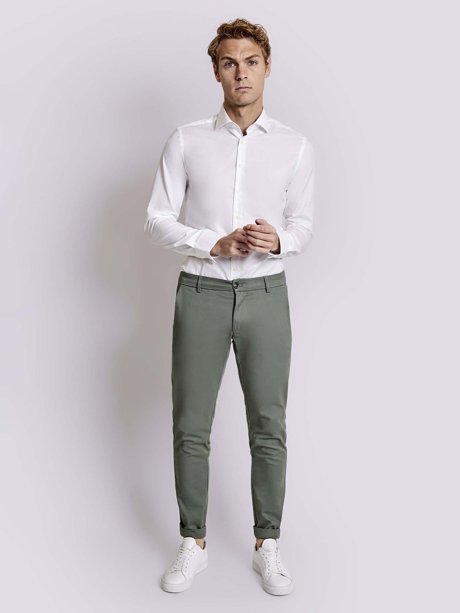 Bruun & Stengade Green Slim Fit Chinos