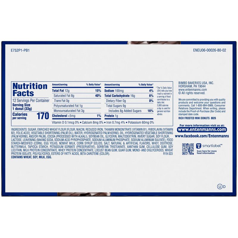 Entenmann's Frosted Mini Chocolate Donuts - 14oz