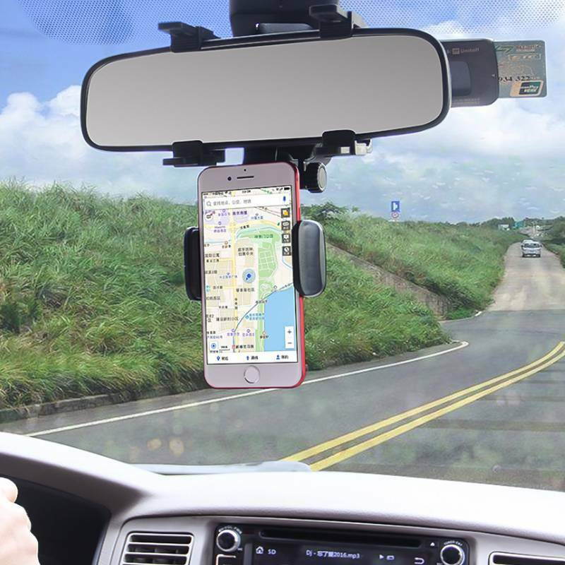 Car Phone Holder Car Rearview Mirror Mount Phone Holder 360 Degrees For iPhone Samsung GPS Smartphone Stand Universal