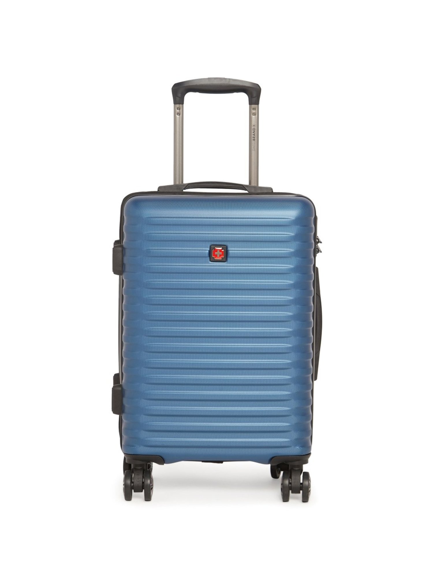 Swiss Brand Dublin Navy 8 Wheel Small Hard Cabin Trolley - 38 Inch