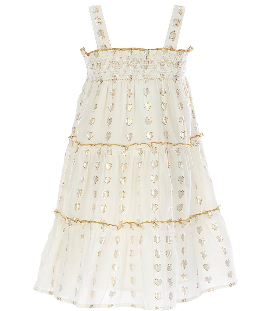 Zunie Little Girls 4-6X Hearts Smocked Tiered A-Line Dress