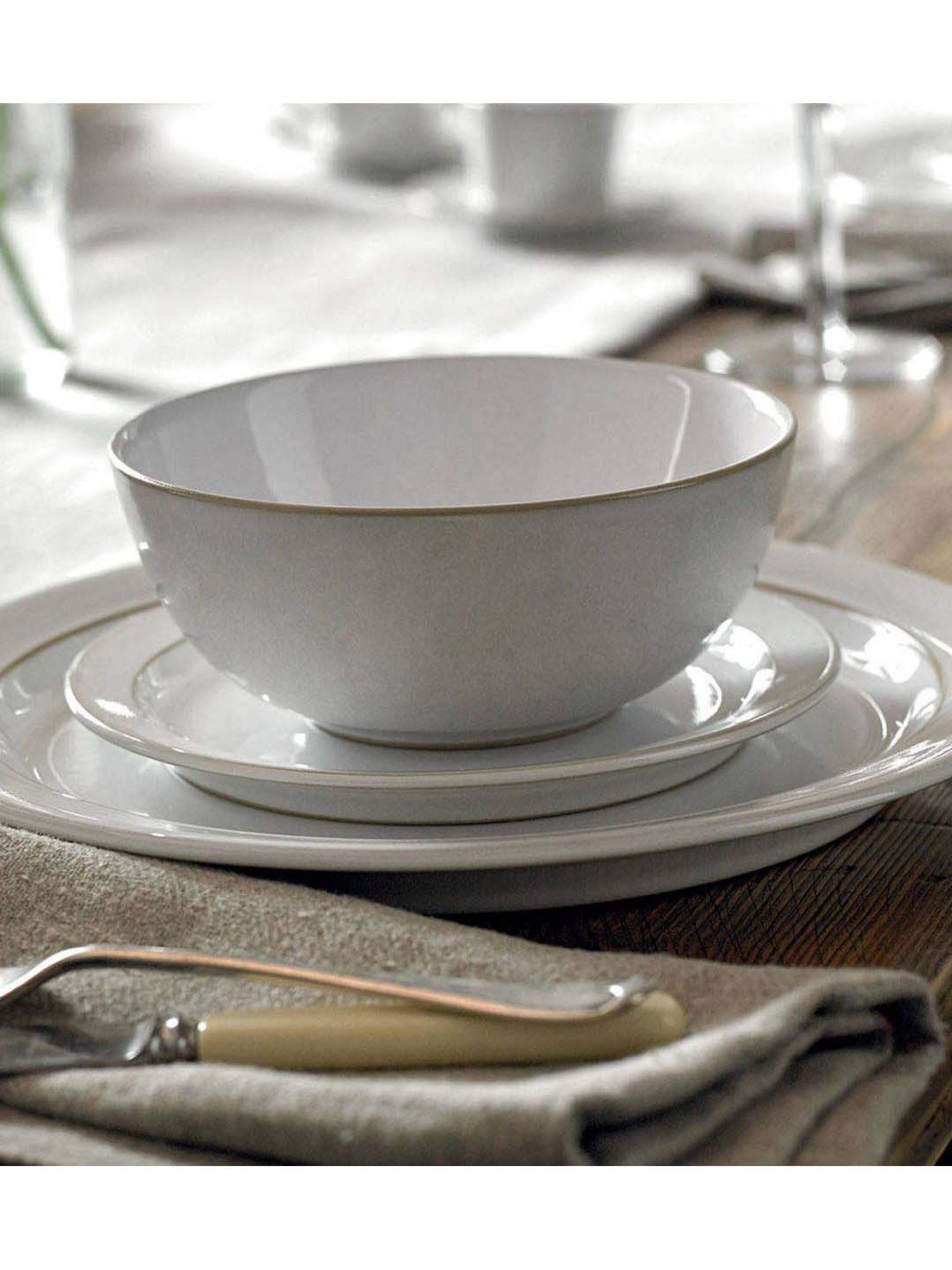 DENBY Natural Canvas Off White Stoneware Rice Bowl (480 ml) - Set of 1