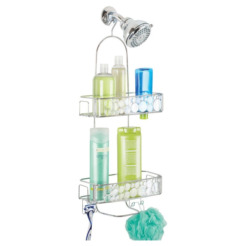 Bathroom Shower Caddy Extra Long Clear/Silver - InterDesign