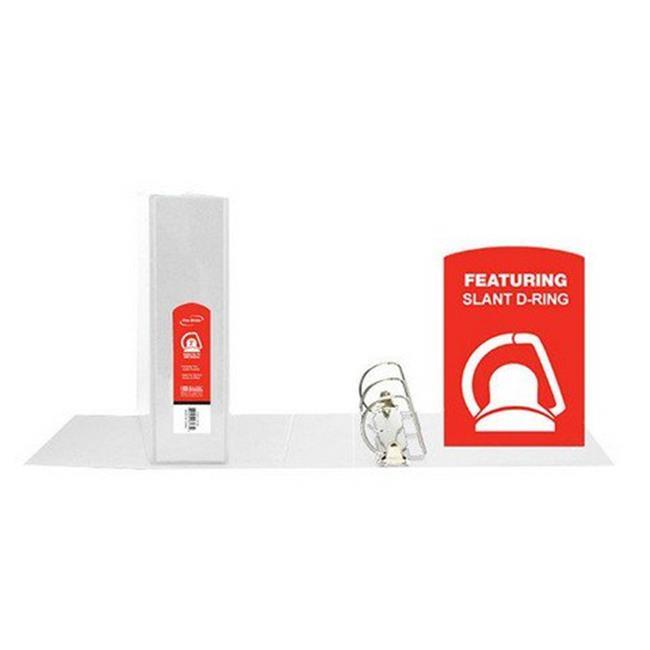 Bazic 3175 Slant-D Ring View Binder with 2-Pockets, White - 3 in.