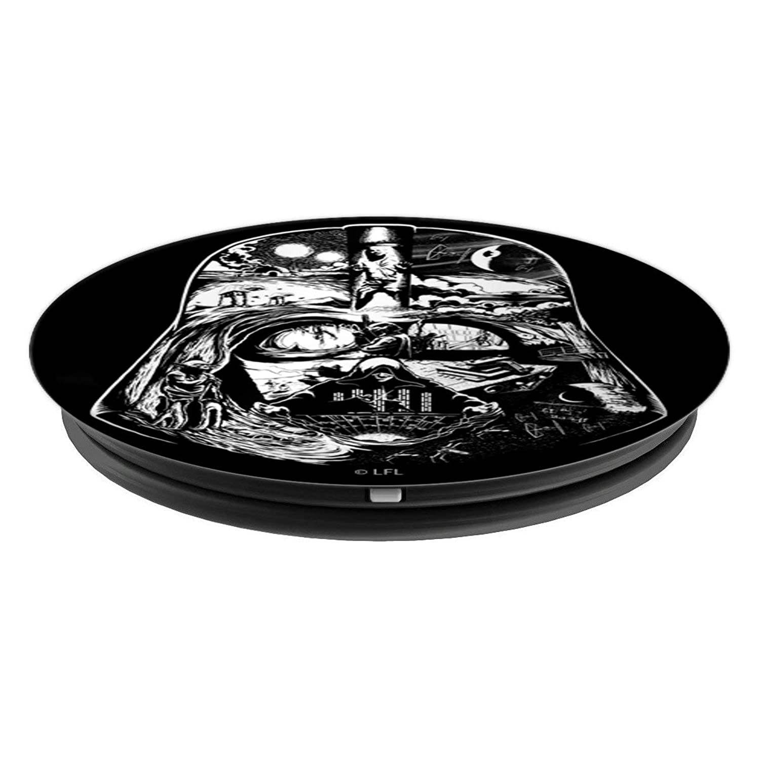 Star Wars Darth Vader Helmet Saga Black And White PopSockets Grip and Stand for Phones and Tablets