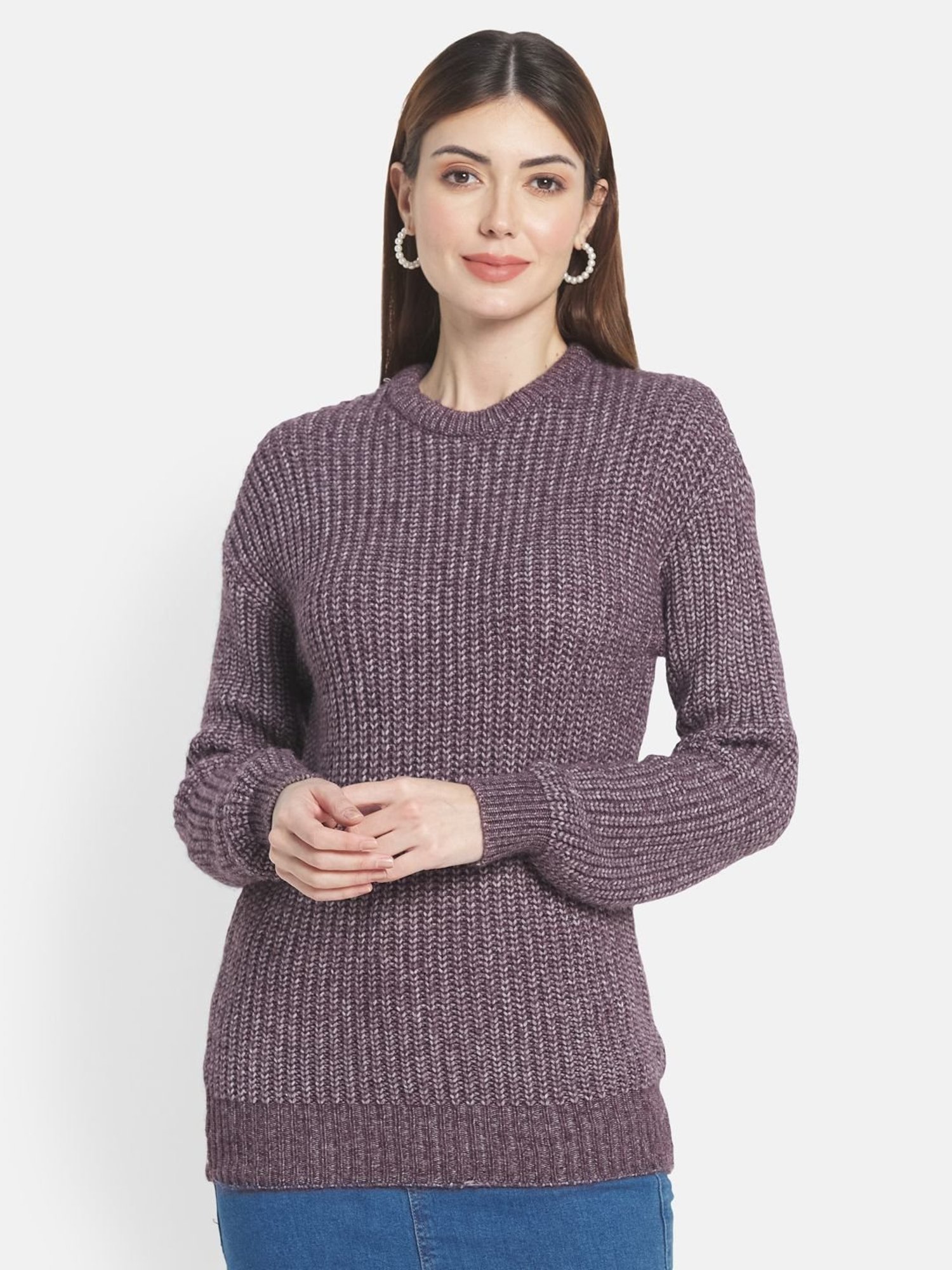 METTLE Purple Regular Fit Pullover