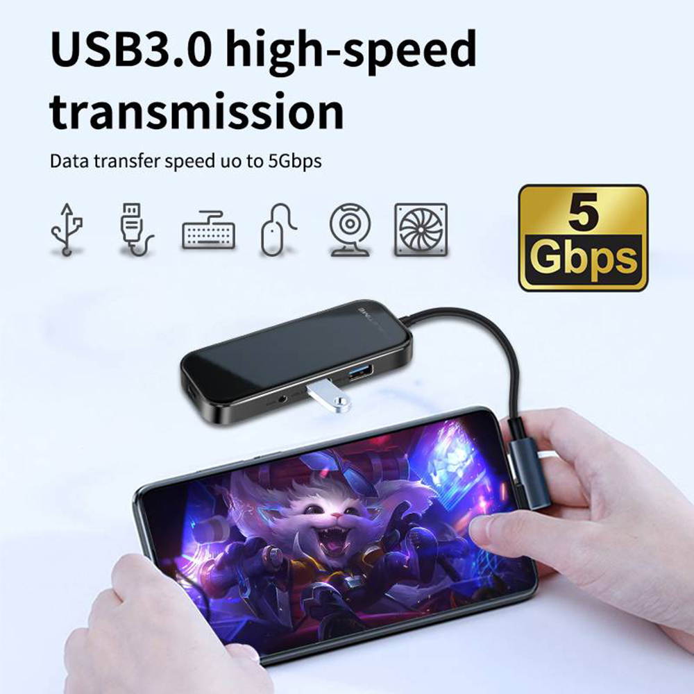 6/8in1 USB C HUB Docking Station Multi USB 3.0 HDMI Adapter Dock for MacBookPro