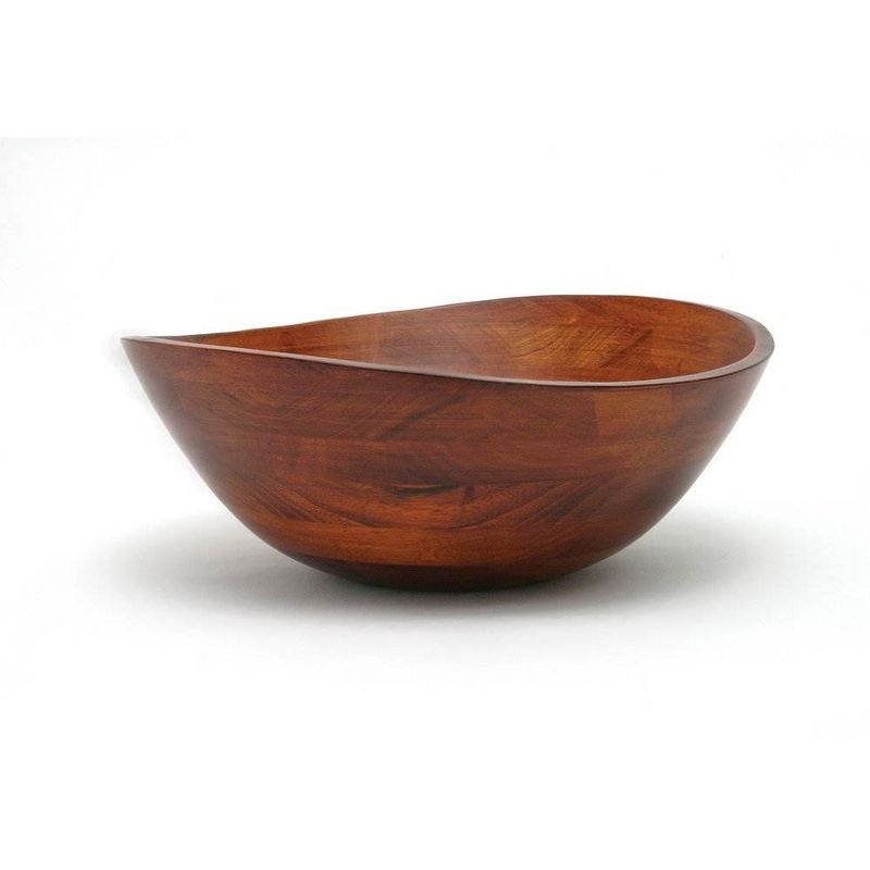 Lipper International Cherry Finished Wavy Rim Salad Pasta Food Serving Wood Bowl