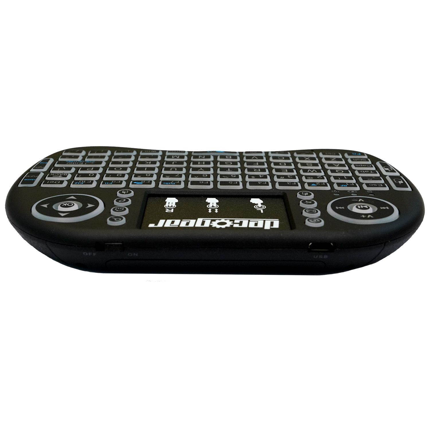 Deco Gear 2.4GHz Wireless Backlit Keyboard Smart Remote with Touchpad Mouse - STV300BK