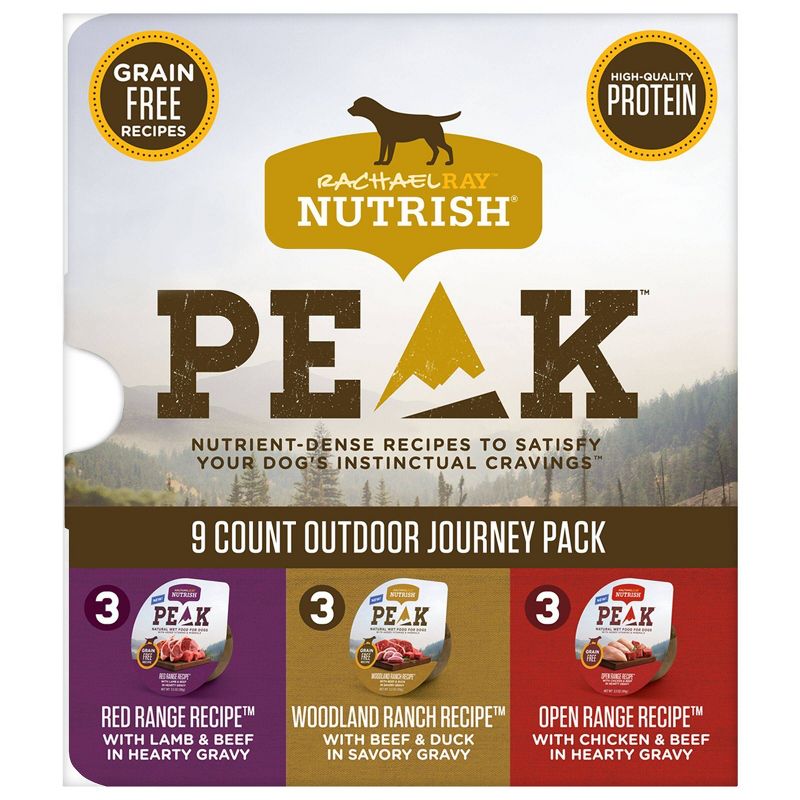 Rachael Ray Nutrish Peak Grain Free Wet Dog Food Outdoor Journey - 3.5oz/9ct Variety Pack