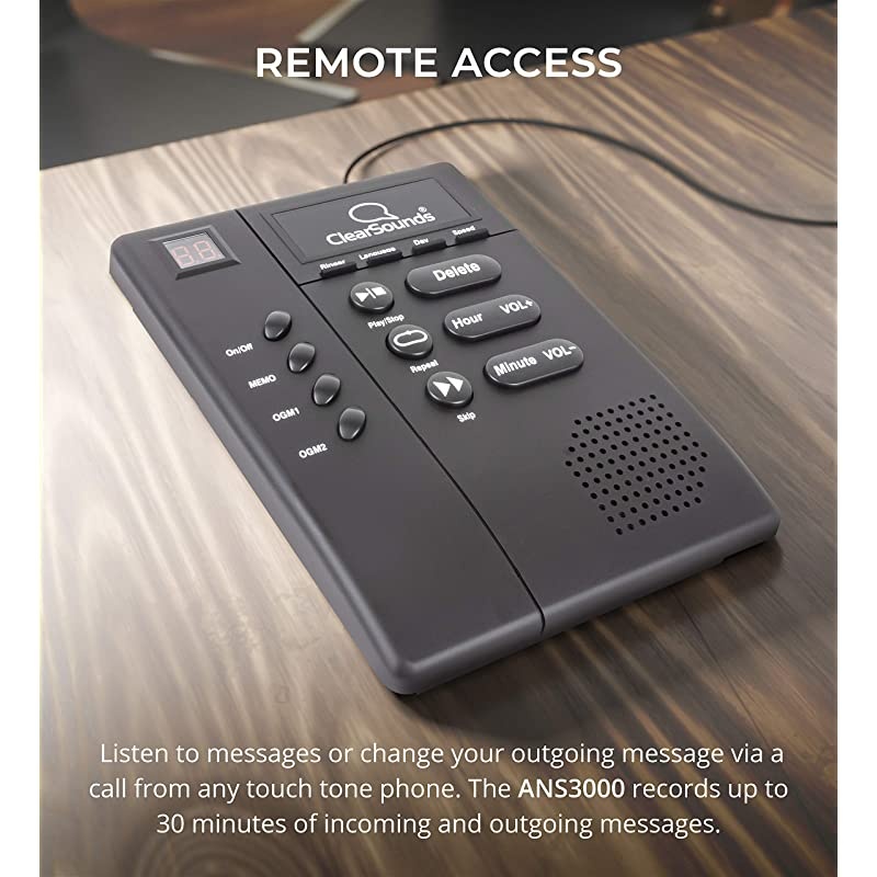 ANS3000 Amplified Answering Machine for Analog Telephones Landline with Up to 30dB Amplification