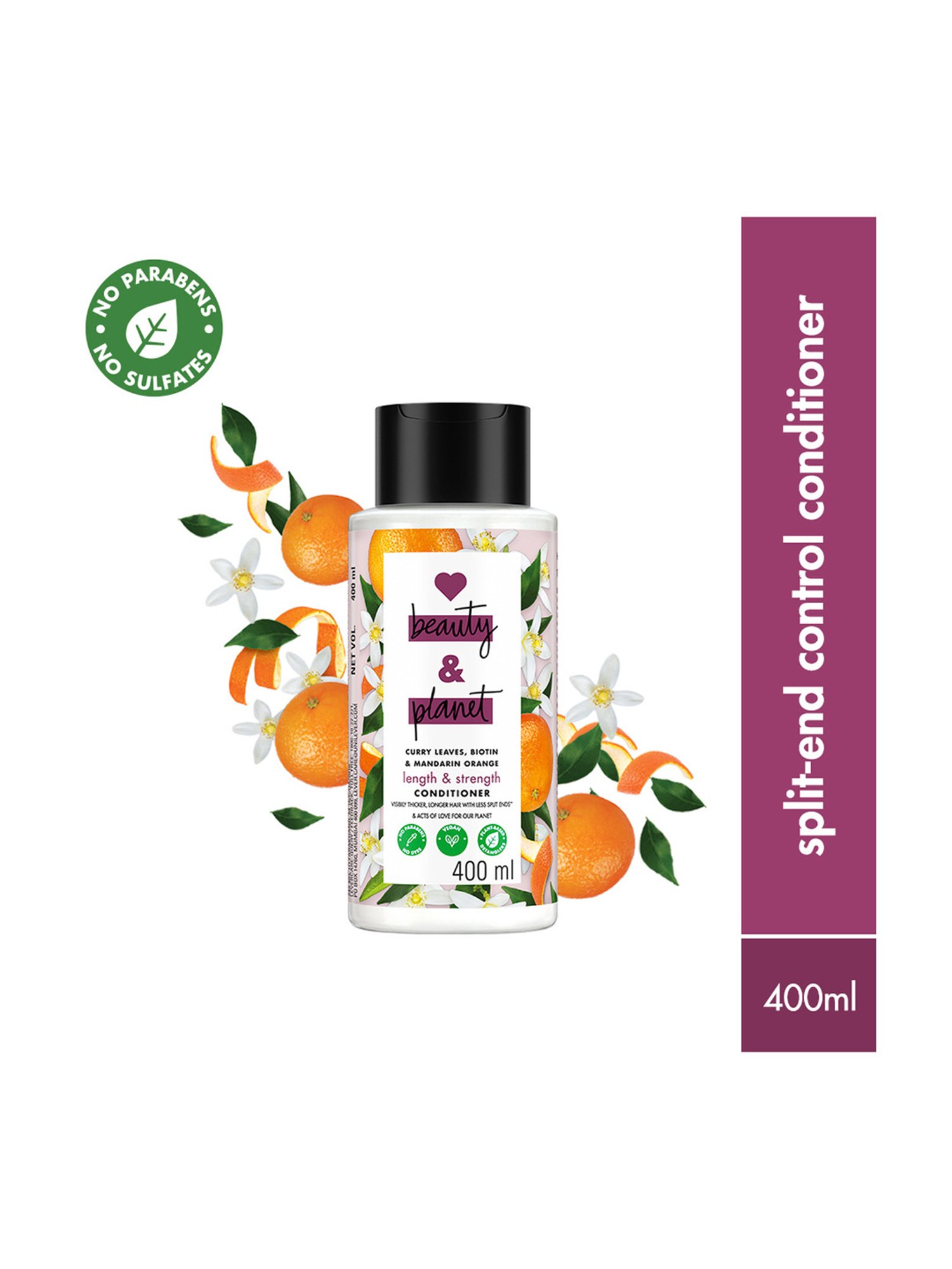 Love Beauty & Planet Curry Leaves, Biotin & Mandarin Orange Paraben Free Conditioner - 400 ml