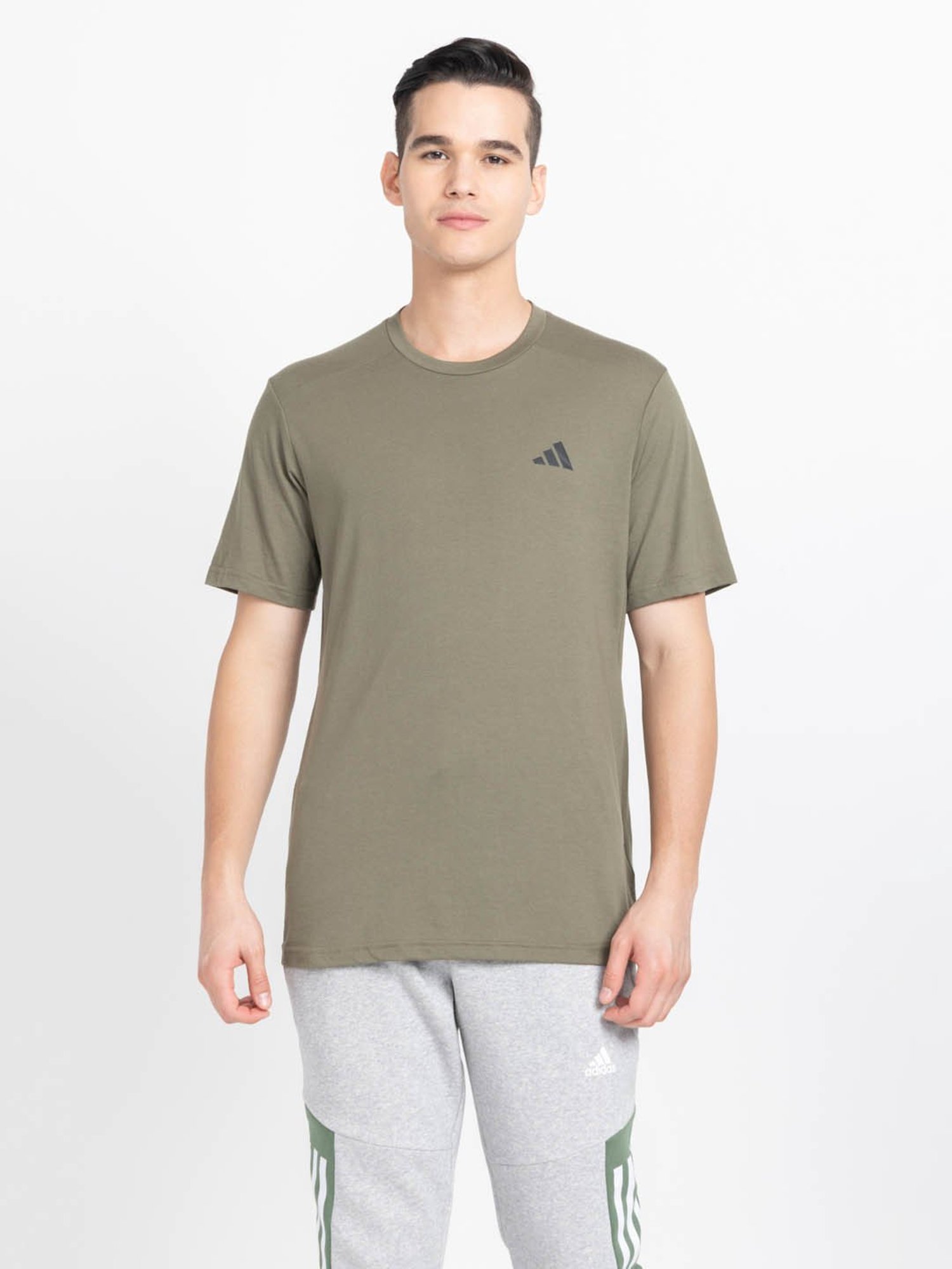 Adidas Moss Green Regular Fit Sports T-Shirt
