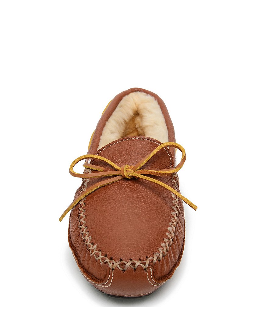 Minnetonka Men's Sheepskin Lined Moose Slipper