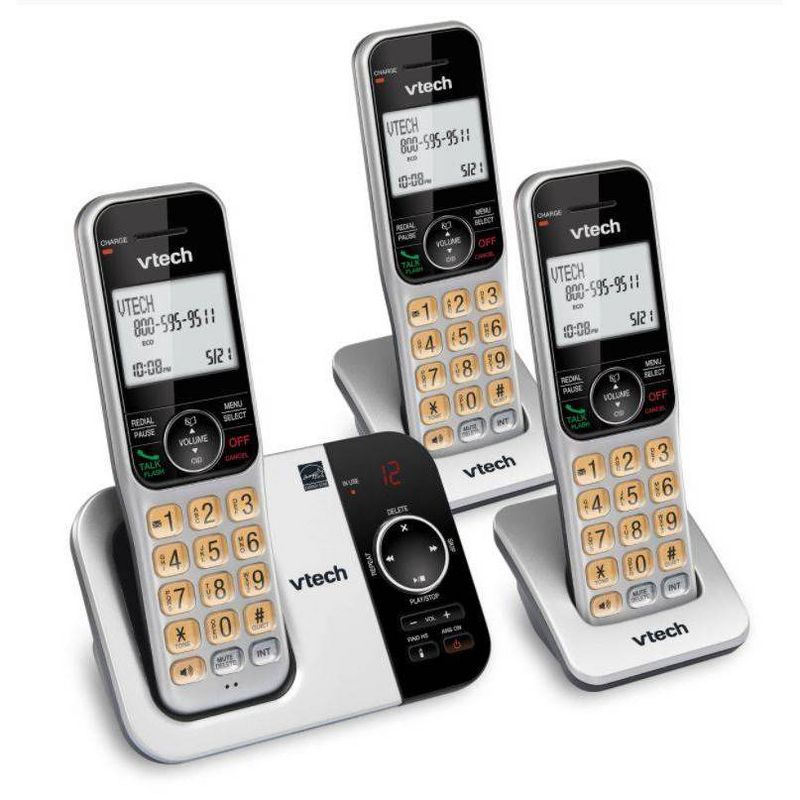 VTech DECT 6.0 Expandable Cordless Phone with Answering Machine - 3 Handsets (CS5329-3)