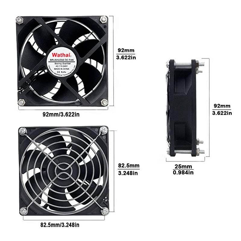 EC 90mm x 25mm Ball AC Axial Cooling Fan 110V 115V 120V 220V 240V Industrial Case Fan
