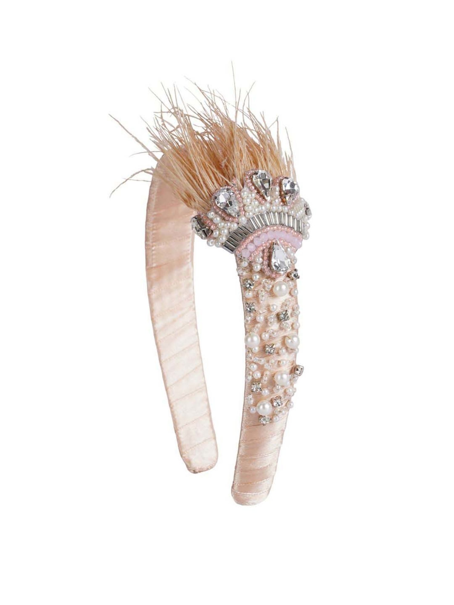 Choko Beige Embellished Hair Band